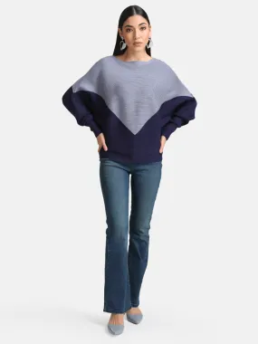 Color Blocked Batwing Pullover