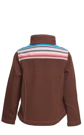 Cowgirl Hardware Girl's Cinnamon Clay & Serape Yoke Softshell Jacket