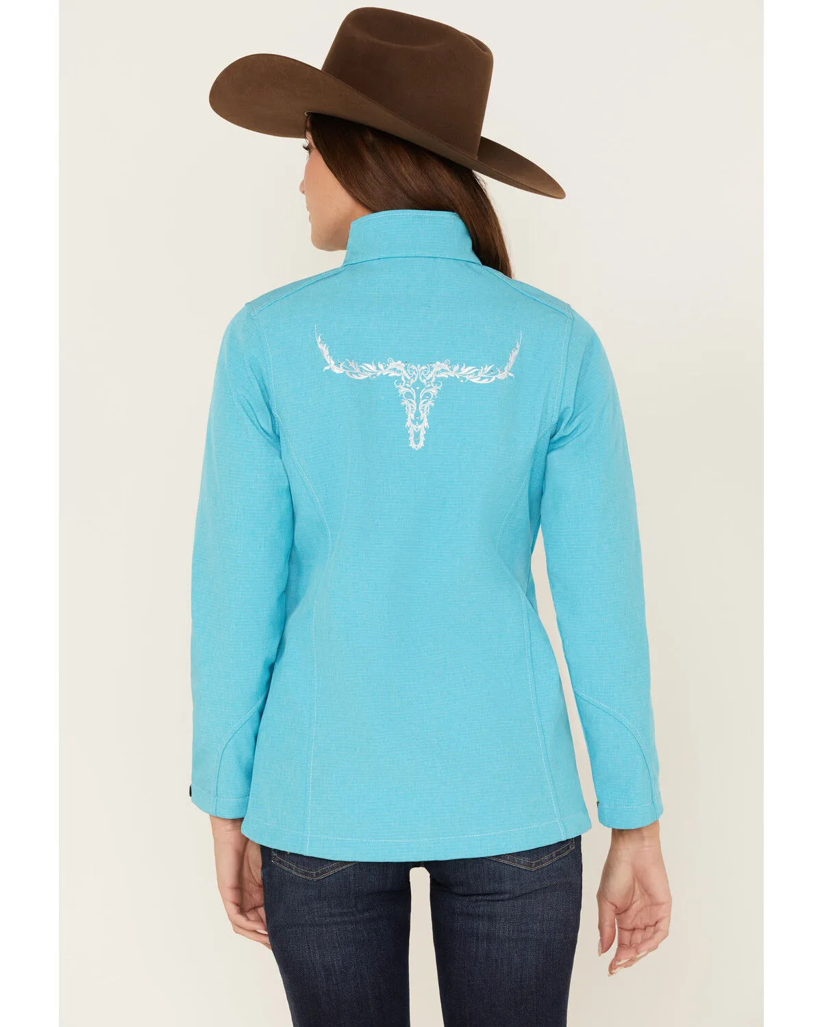 Cowgirl Hardware Women's Embroidered Steer Head Emblem Softshell Jacket