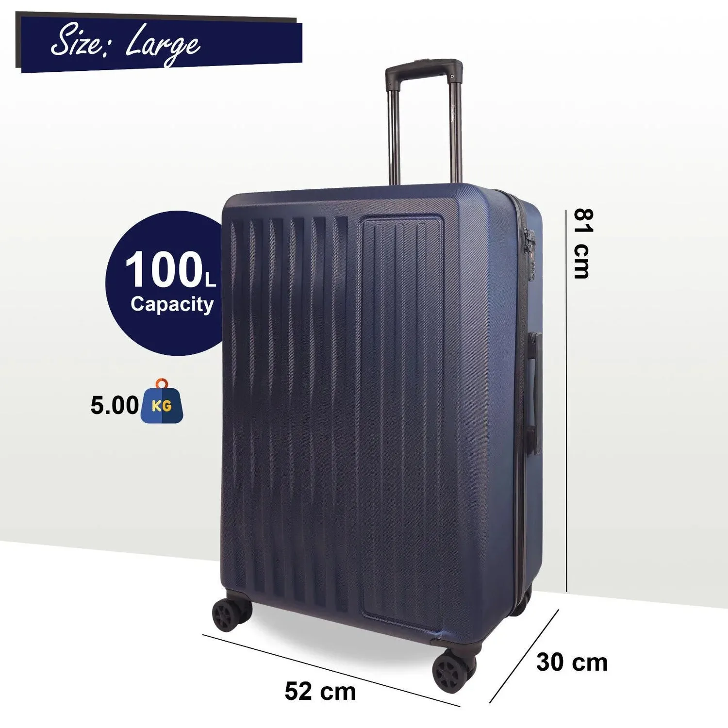 Cullman Large Hard Shell Navy Suitcase