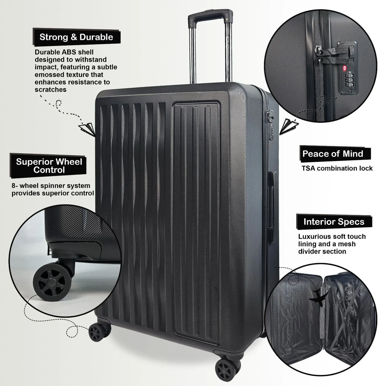 Cullman Medium Hard Shell Black Suitcase