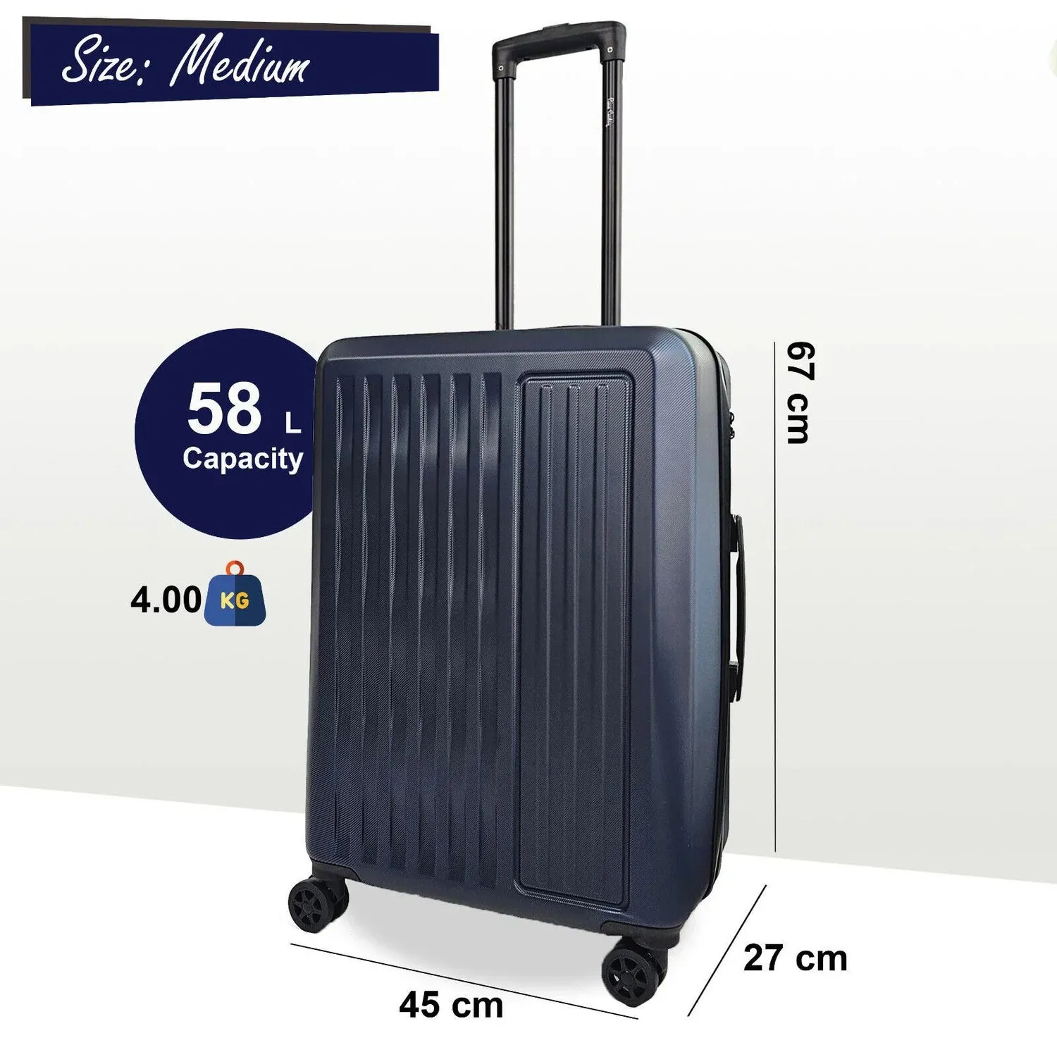 Cullman Medium Hard Shell Navy Suitcase