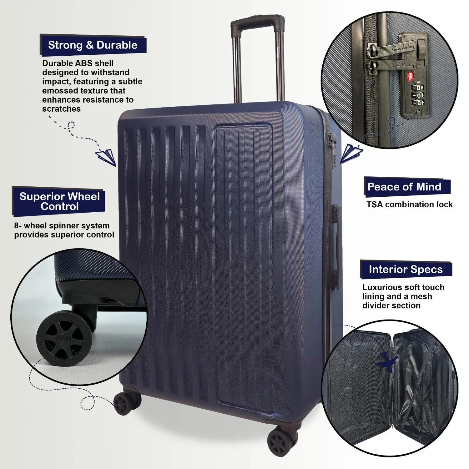 Cullman Medium Hard Shell Navy Suitcase