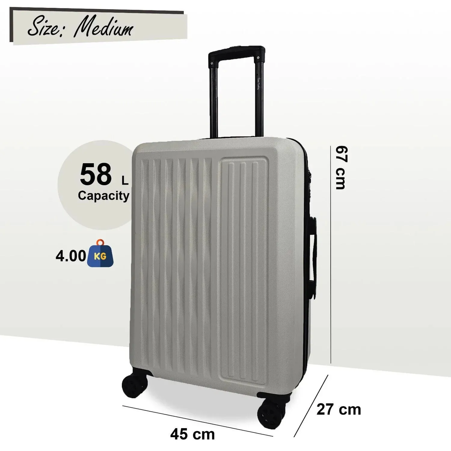 Cullman Medium Hard Shell White Suitcase