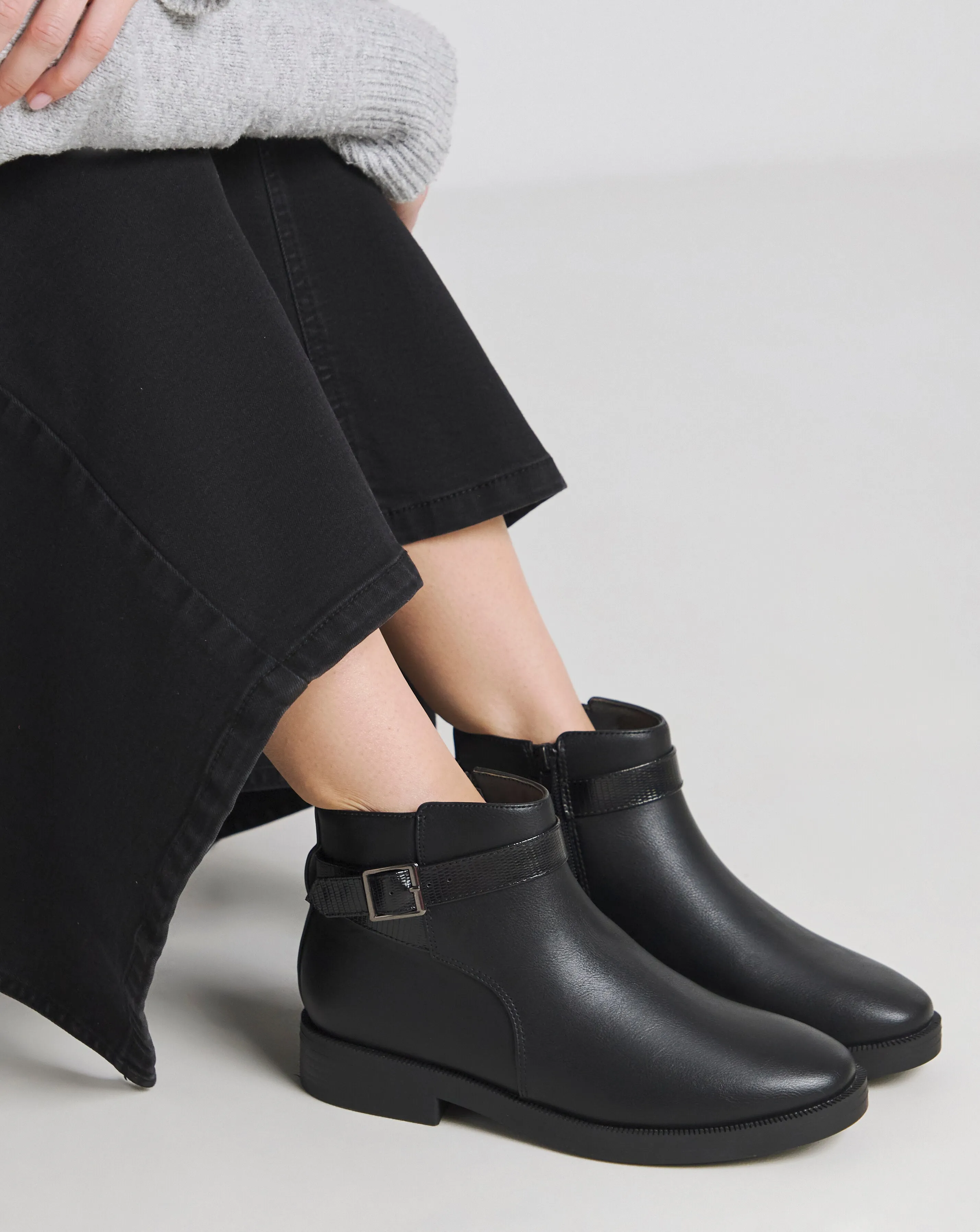 Drew Ankle Buckle Boot Wide E Fit | Simply Be