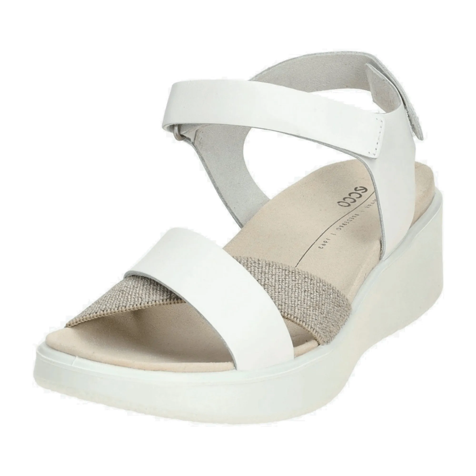 Ecco Flowt Wedge White Sandals for Women - Stylish & Comfortable - Model 273323