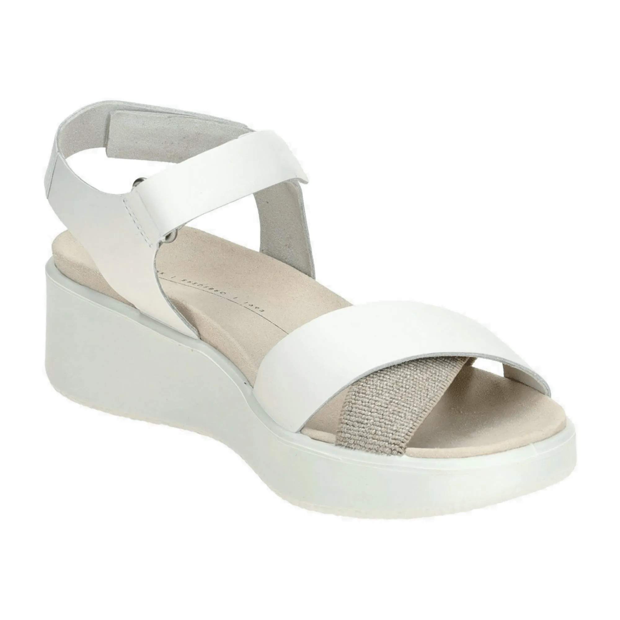 Ecco Flowt Wedge White Sandals for Women - Stylish & Comfortable - Model 273323