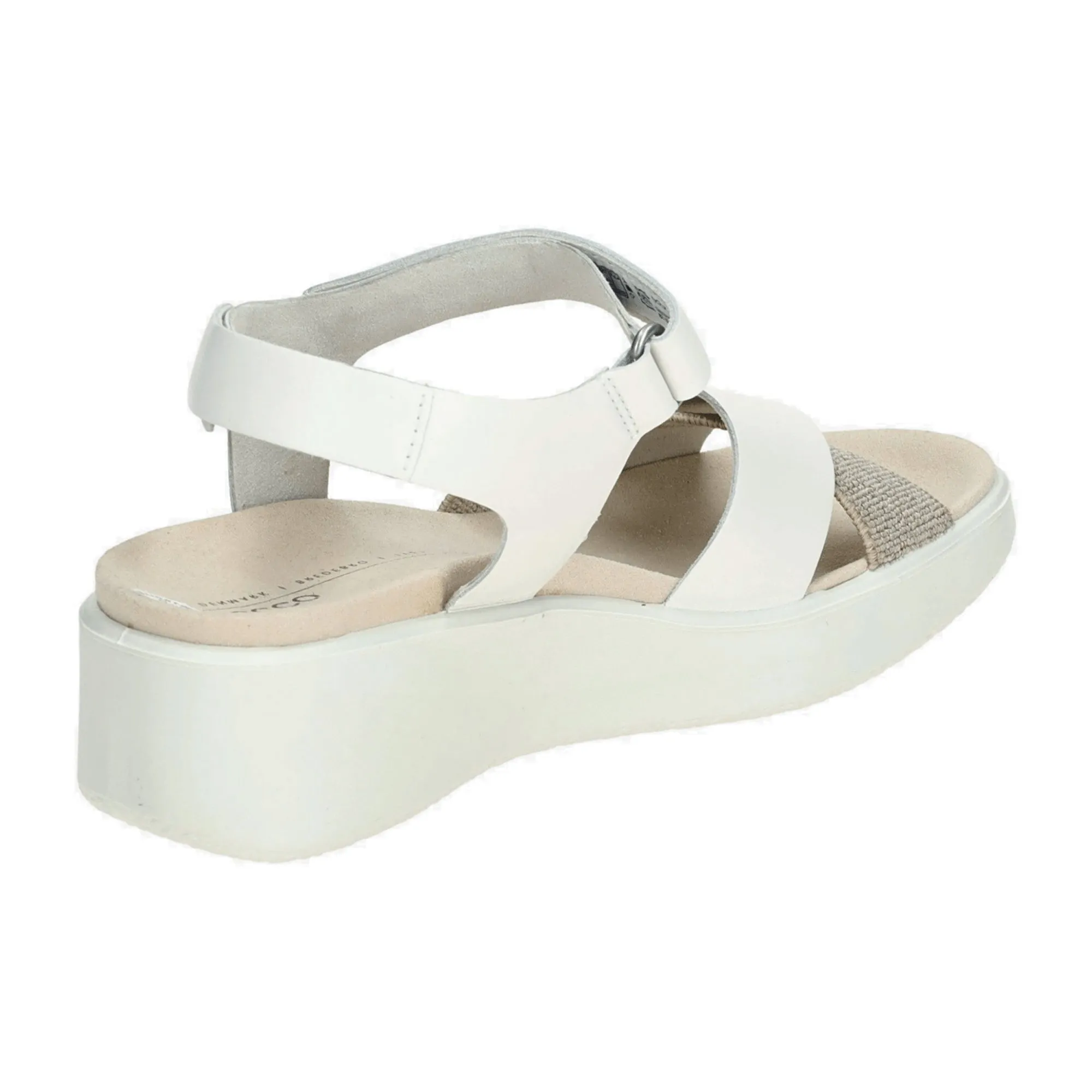 Ecco Flowt Wedge White Sandals for Women - Stylish & Comfortable - Model 273323