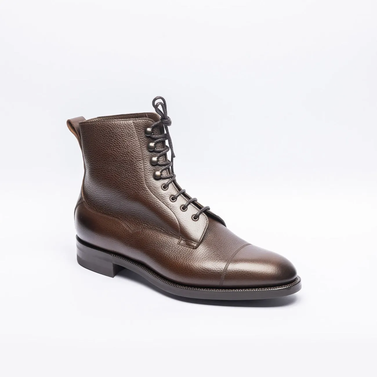 Edward Green Edward Green Galway derby ankle boot in brown grained leather