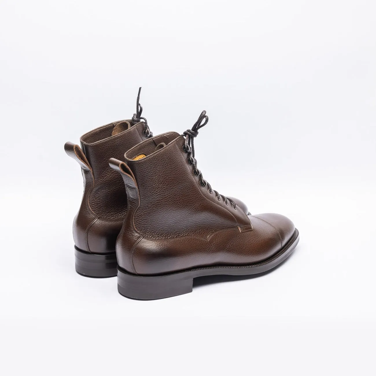 Edward Green Edward Green Galway derby ankle boot in brown grained leather