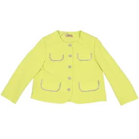 ELIE SAAB GREEN KIDS GIRLS WOVEN JACKET 12 YEARS