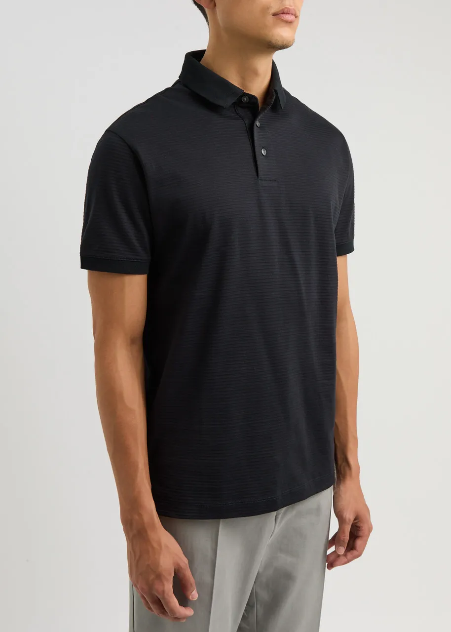 EMPORIO ARMANI Jacquard cotton polo shirt -                         -                     -                