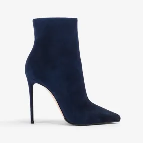 EVA ANKLE BOOT 120 mm Navy blue suede ankle boot