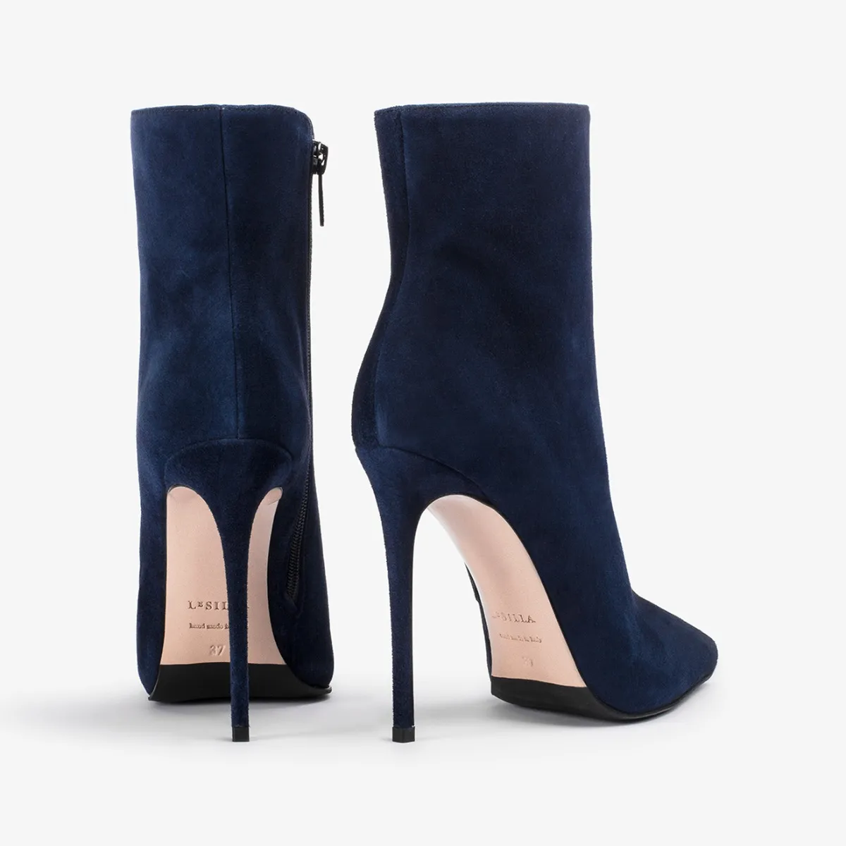 EVA ANKLE BOOT 120 mm Navy blue suede ankle boot