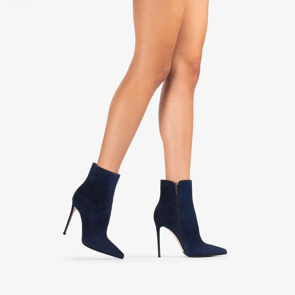 EVA ANKLE BOOT 120 mm Navy blue suede ankle boot