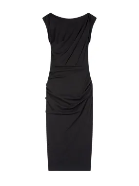 --Fitted draped dress-