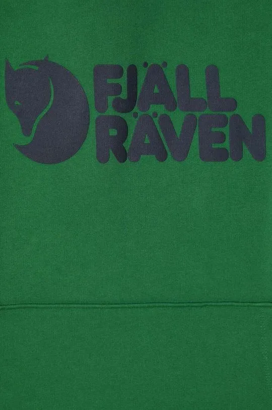 Fjallraven cotton sweatshirt Logo Hoodie green color