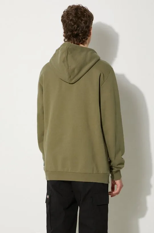 Fjallraven cotton sweatshirt Logo Hoodie men's green color