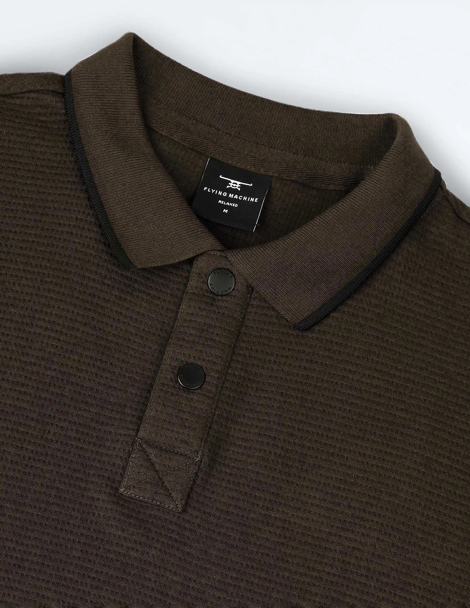 Flying Machine Cotton Textured Polo Shirt