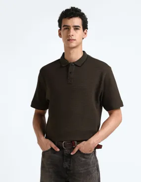 Flying Machine Cotton Textured Polo Shirt