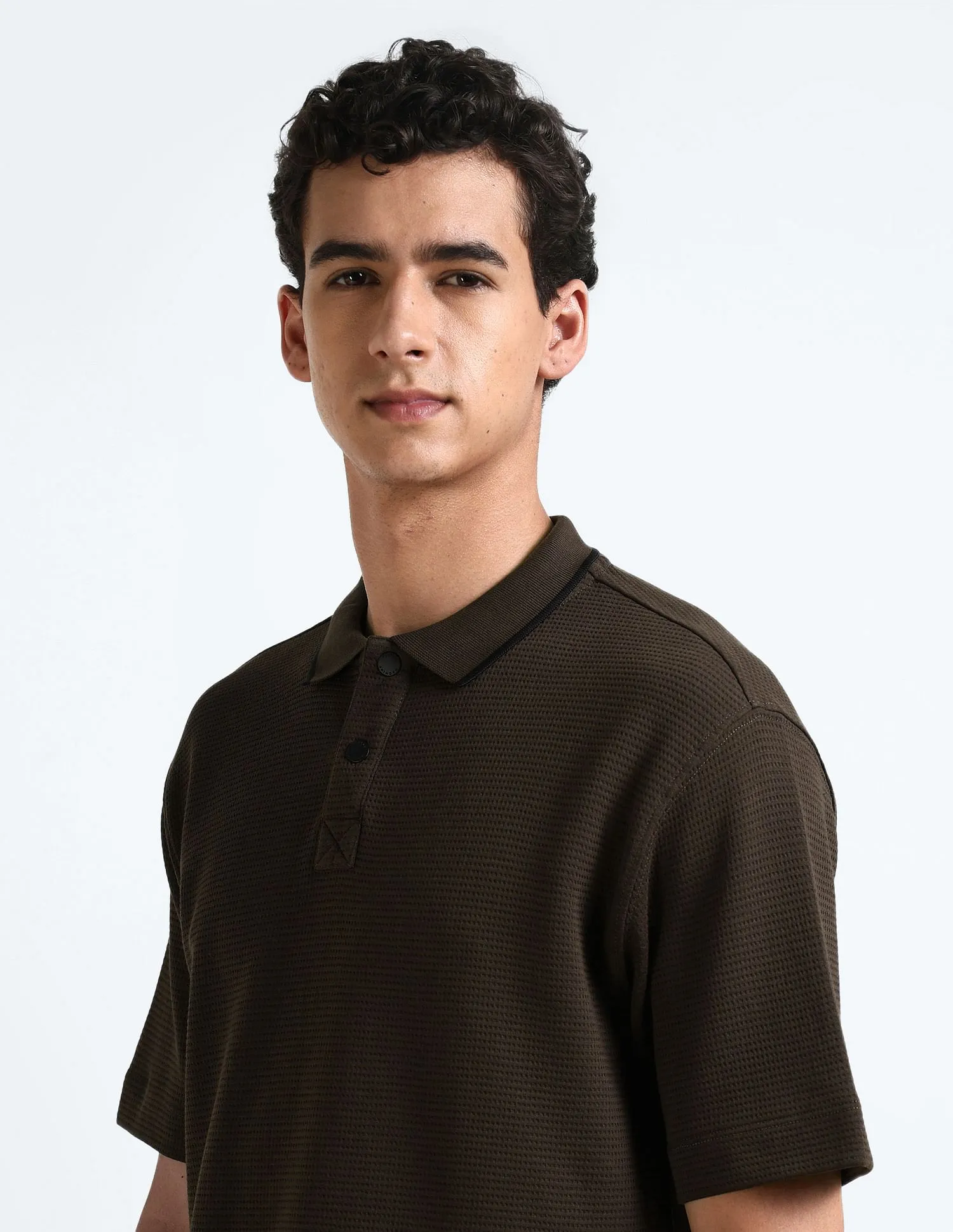 Flying Machine Cotton Textured Polo Shirt