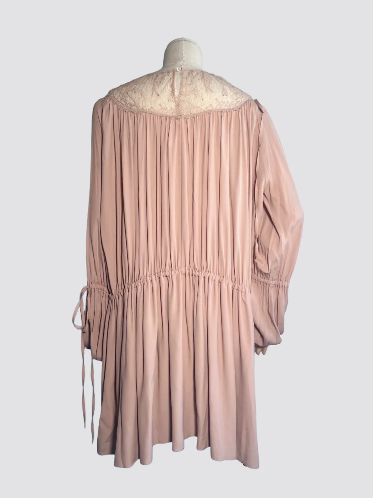 Gathered Short Dress - Nude