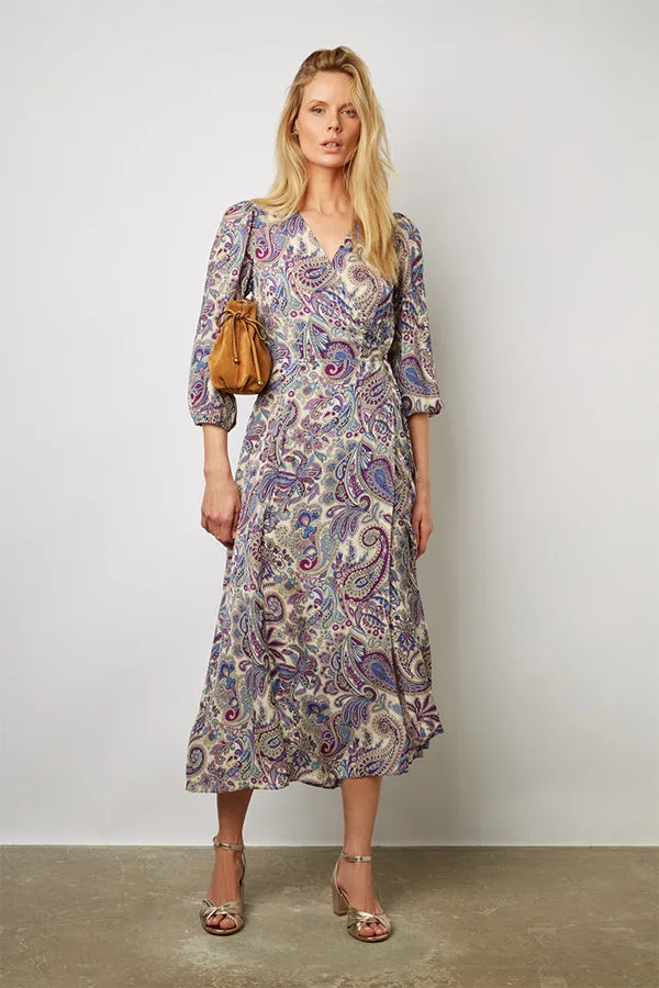 Gerard Darel EDNA PAISLEY PRINT WRAP DRESS