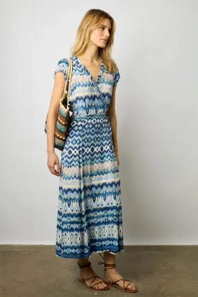 Gerard Darel EMILYA GEOMETRIC PRINT WRAP MAXI DRESS