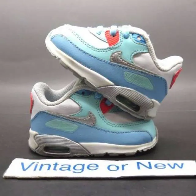 Girls Nike Air Max '90 Lakeside White Teal Toddler 72485...