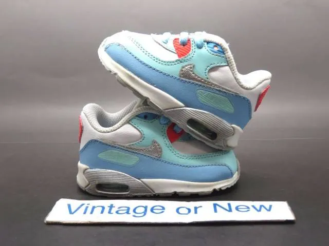 Girls Nike Air Max '90 Lakeside White Teal Toddler 72485...