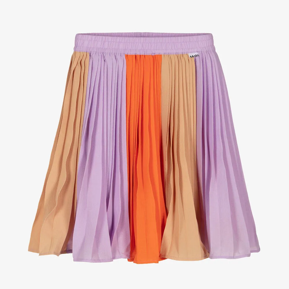 Girls Purple Pleated Skirt