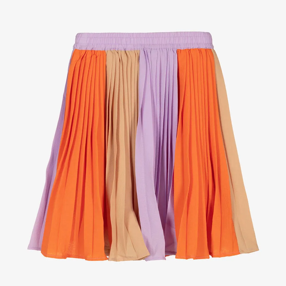 Girls Purple Pleated Skirt