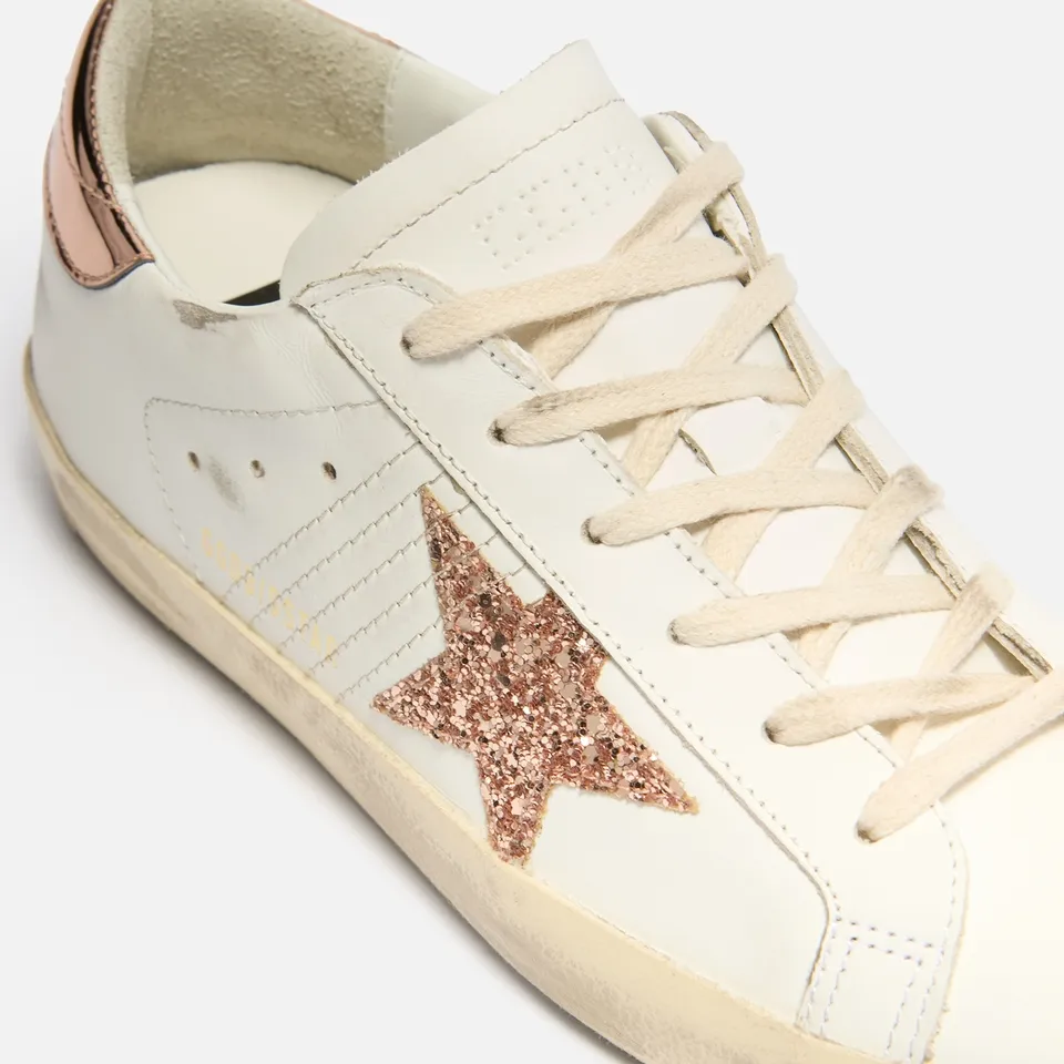 Golden Goose Women's Superstar Distressed Leather Trainers - UK 3 | Coggles