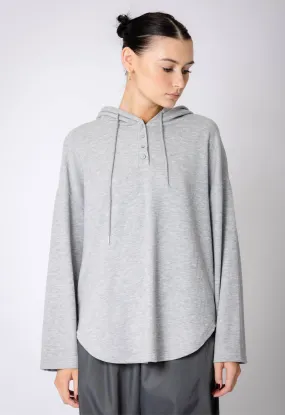 Grey Henley Hoodie