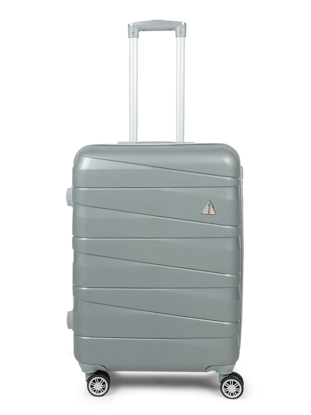 Grey Textured Hard-Sided Medium Trolley Suitcase