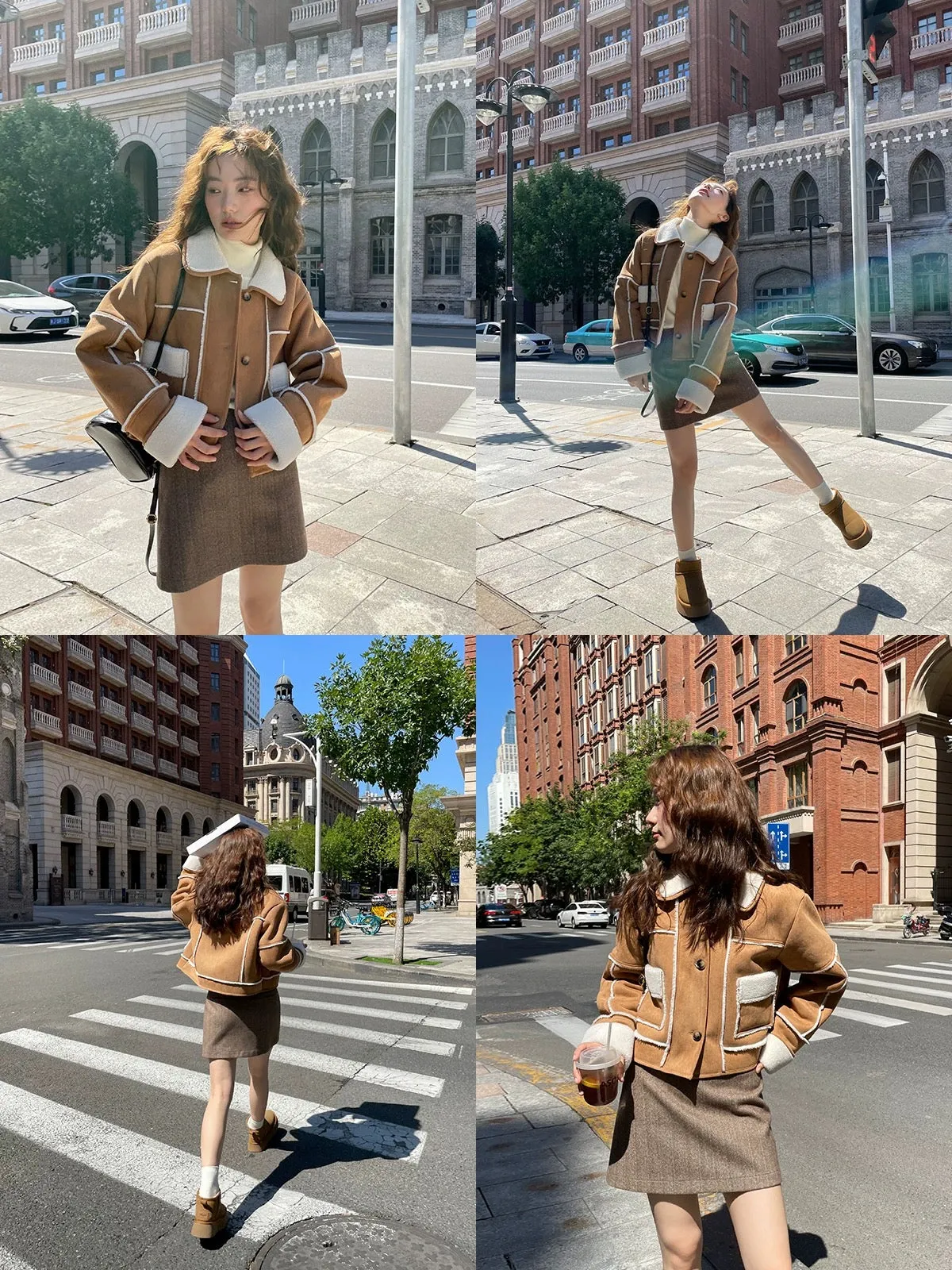 Hello Canon Furry Lapel Lamb Wool Short Jacket Women's Autumn 2024 New Fur One-piece Short Jacket