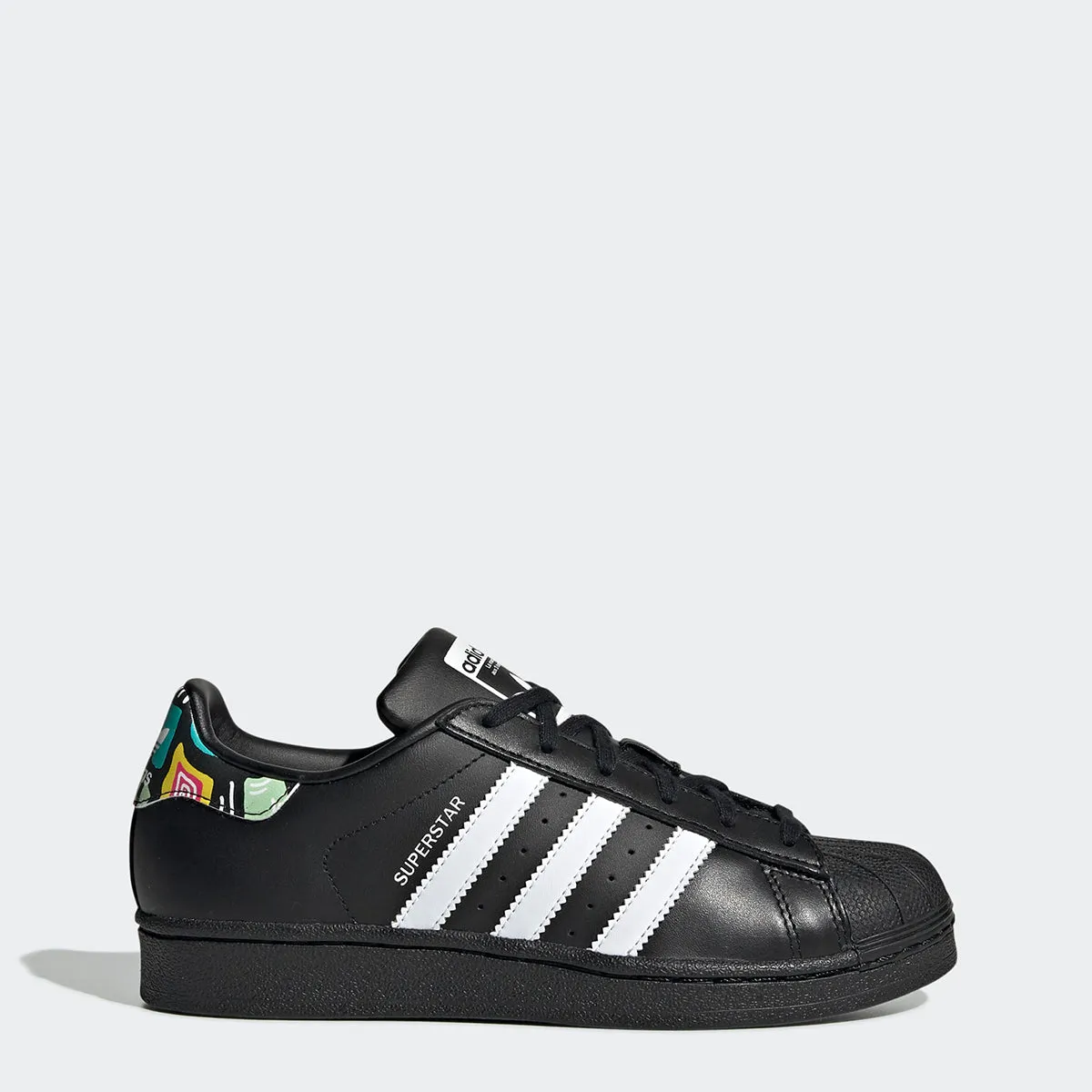 Kid's adidas Originals Superstar Shoes Black Graphics