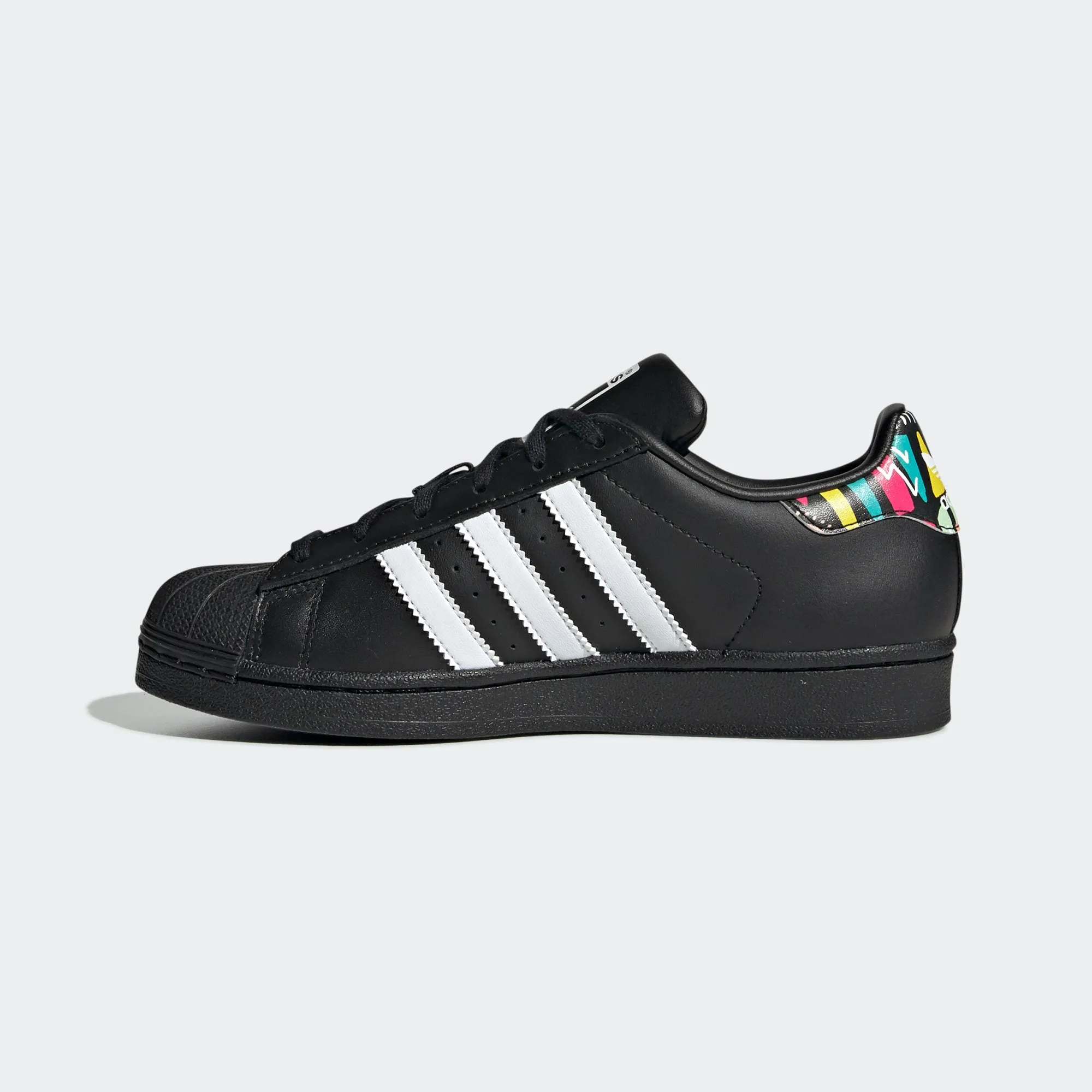 Kid's adidas Originals Superstar Shoes Black Graphics