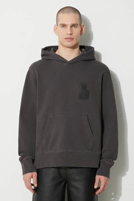 KSUBI cotton sweatshirt portal kash hoodie men's gray color MPS24FL011