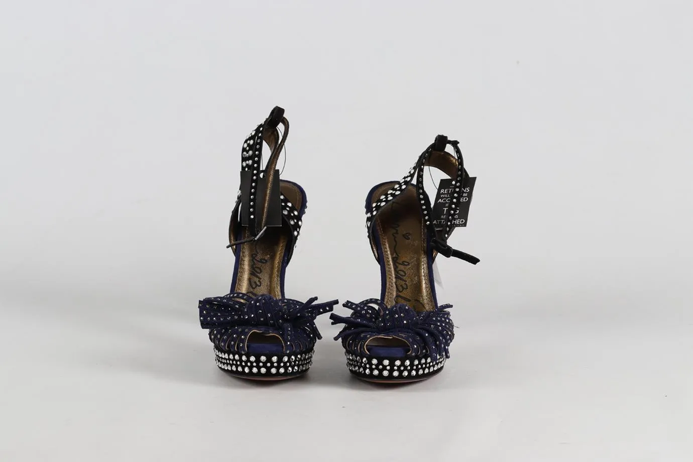 LANVIN CRYSTAL AND SUEDE SANDALS EU 38.5 UK 5.5 US 8.5