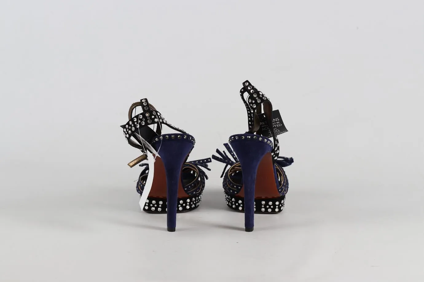 LANVIN CRYSTAL AND SUEDE SANDALS EU 38.5 UK 5.5 US 8.5