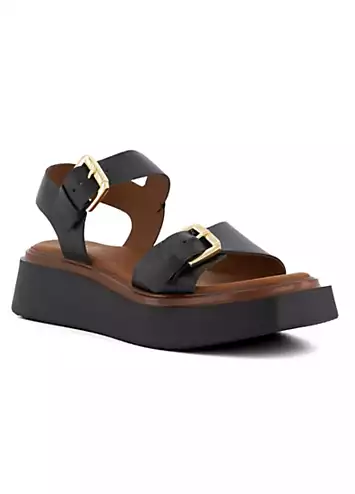 Loells Black Casual Flatform Sandals by Dune London | Look Again