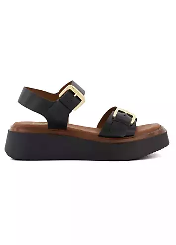 Loells Black Casual Flatform Sandals by Dune London | Look Again