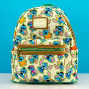 Loungefly x Disney Lilo and Stitch Retro Stitch AOP Mini Backpack