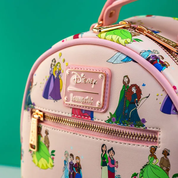 Loungefly x Disney Princess Mother and Daughters AOP Mini Backpack and Coin Purse