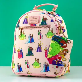 Loungefly x Disney Princess Mother and Daughters AOP Mini Backpack and Coin Purse