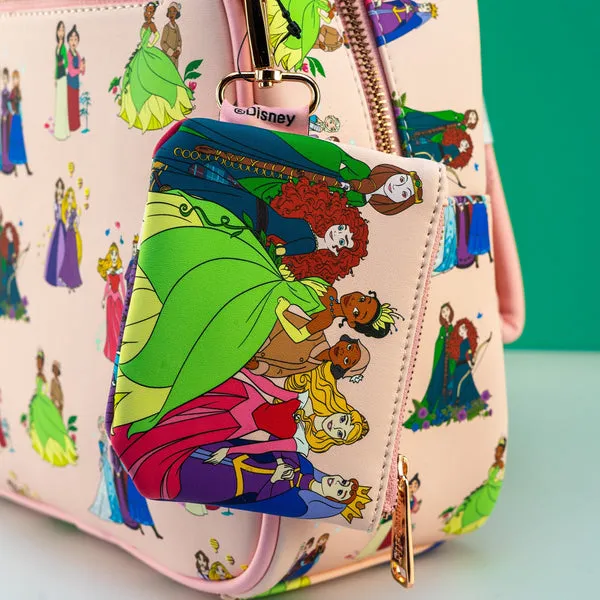 Loungefly x Disney Princess Mother and Daughters AOP Mini Backpack and Coin Purse