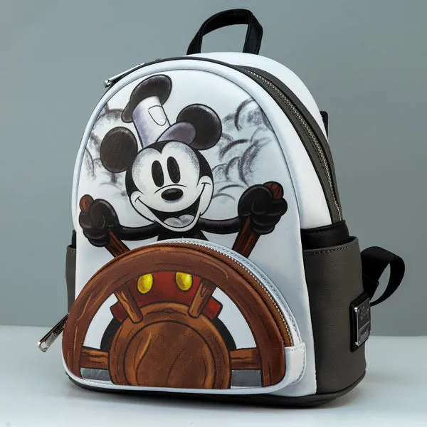 Loungefly x Disney Steamboat Willie Captain Mini Backpack