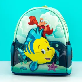 Loungefly x Disney The Little Mermaid Flounder and Sebastian Mini Backpack