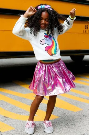 Magenta Rainbow Foil Skirt